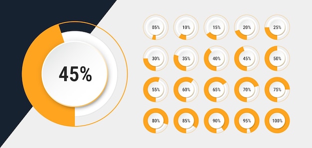 circular loading timer or progress bar and elements for user interface design