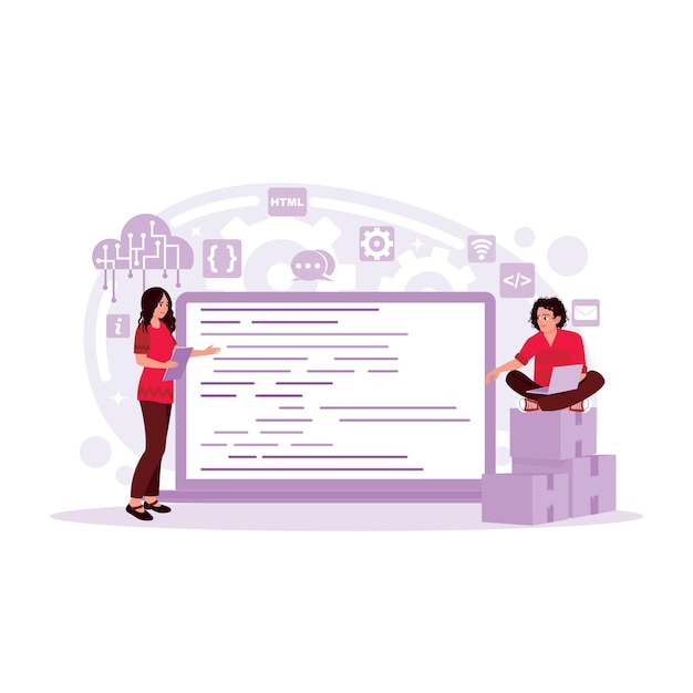 closeup coding on screen programmer or developer code laptop screen with code