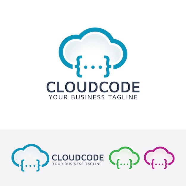 cloud code vector logo template