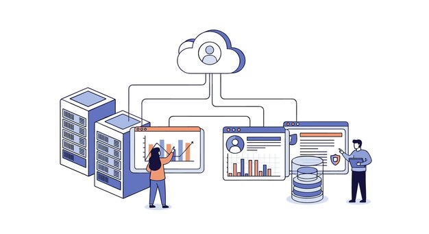 cloud computing and data analysis visualization