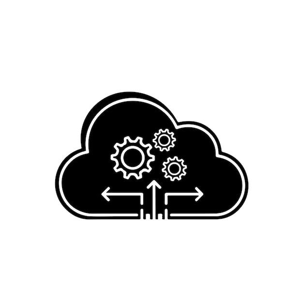cloud computing data processing and network operations icon