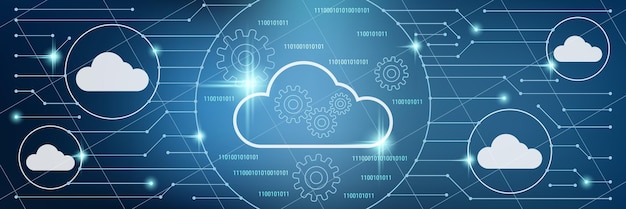 cloud computing, data processing, network vector concept illustration