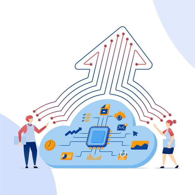 cloud computing and data processing technology concept