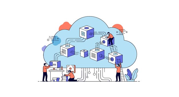 cloud computing and data processing visualization
