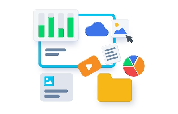 cloud computing and data visualization concept