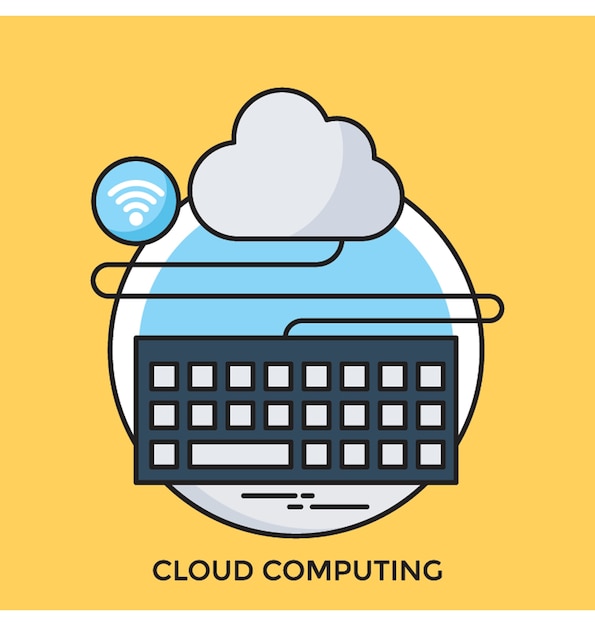 cloud computing flat vector icon
