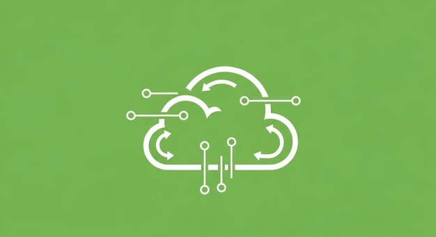 cloud computing icon data synchronization and processing