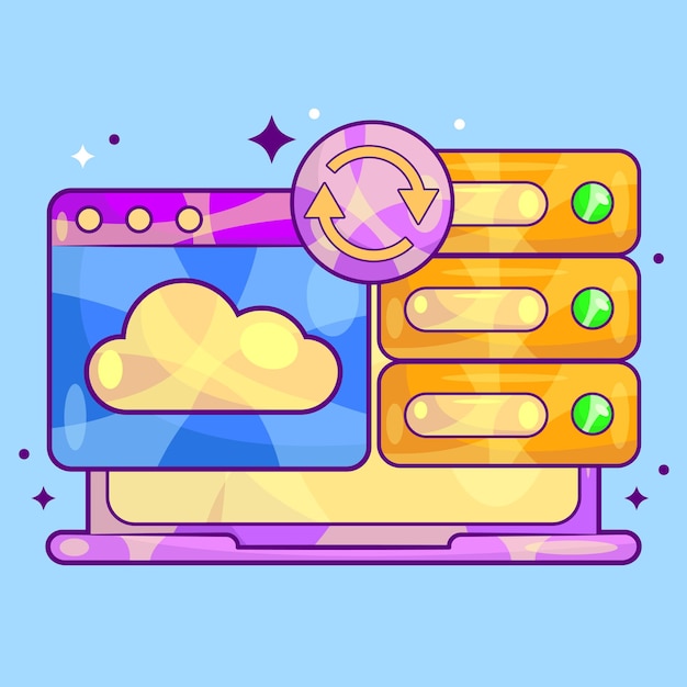 cloud database server concept vector