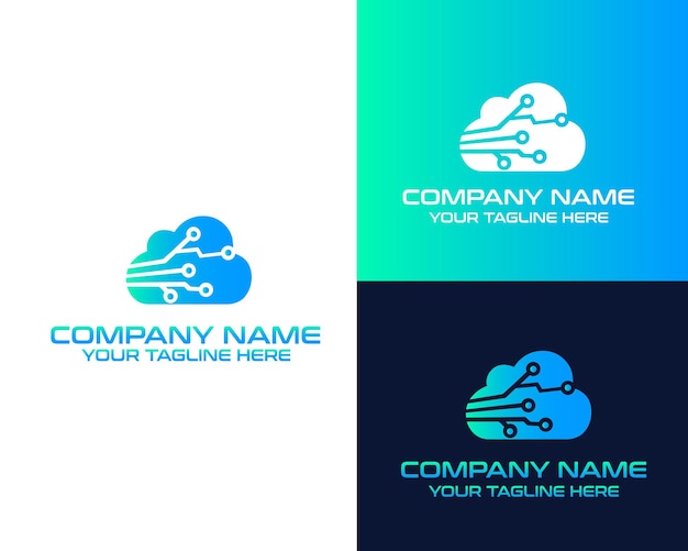cloudtechlogodesignvector