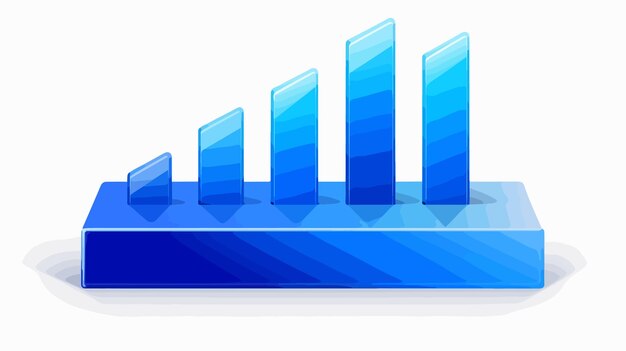 cobalt bar chart decrease interface icon vector