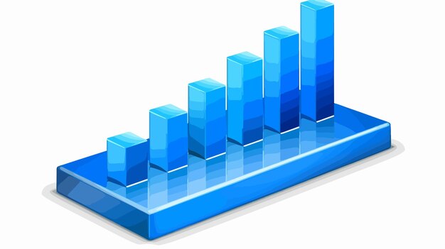 cobalt bar chart decrease interface icon vector