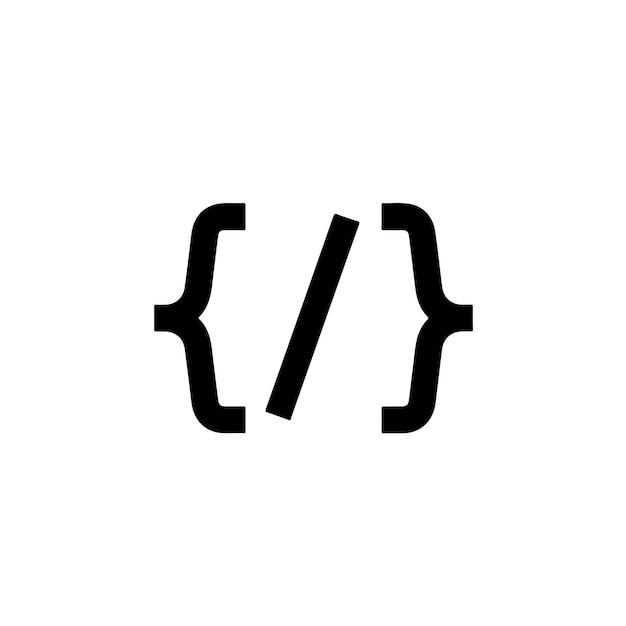code brackets icon for programming and development