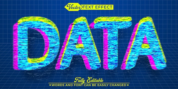 code data vector editable text effect template