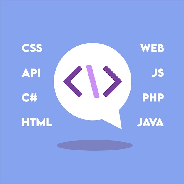code programming design software coding interface technology flat illustration vector