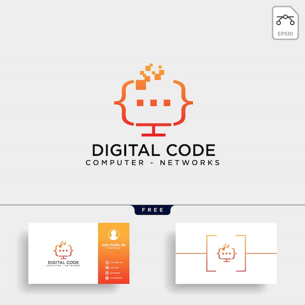 code programming logo template
