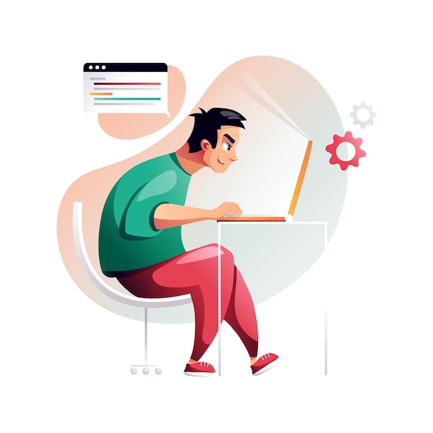 coder concentrated at working project developing programming and coding technologies