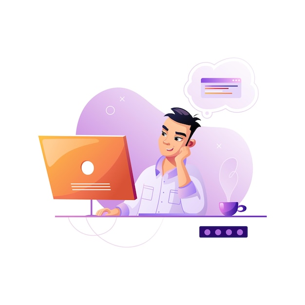 coder is thinking about the program code development of programming and coding technologies