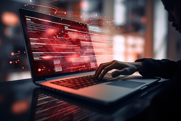 coding html and programming on screen laptop development