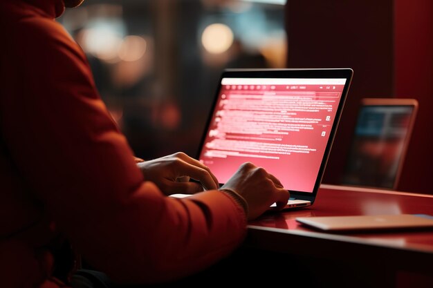 coding html and programming on screen laptop development