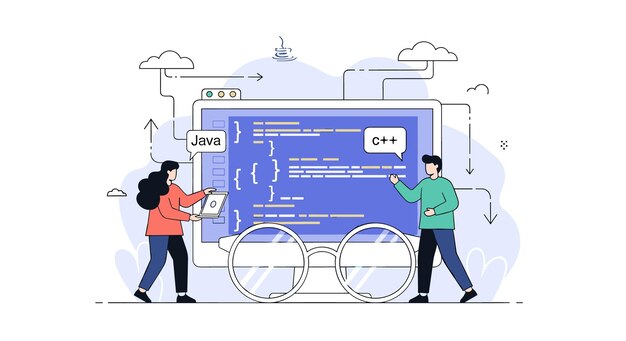 coding and programming collaboration java and c development