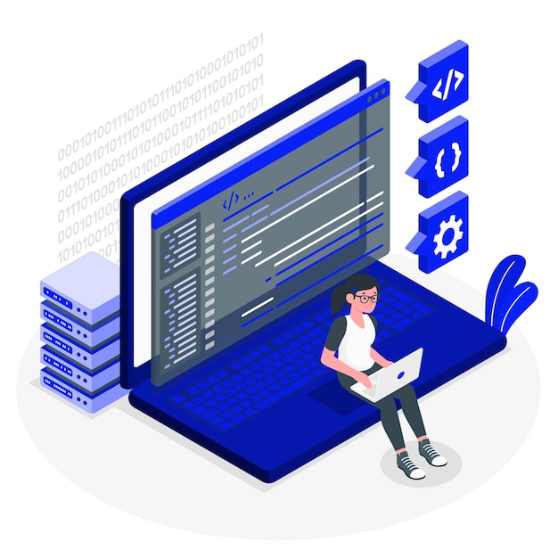 coding and programming software development illustration