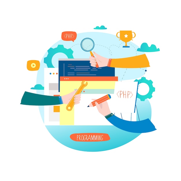 coding, programming, website and application development