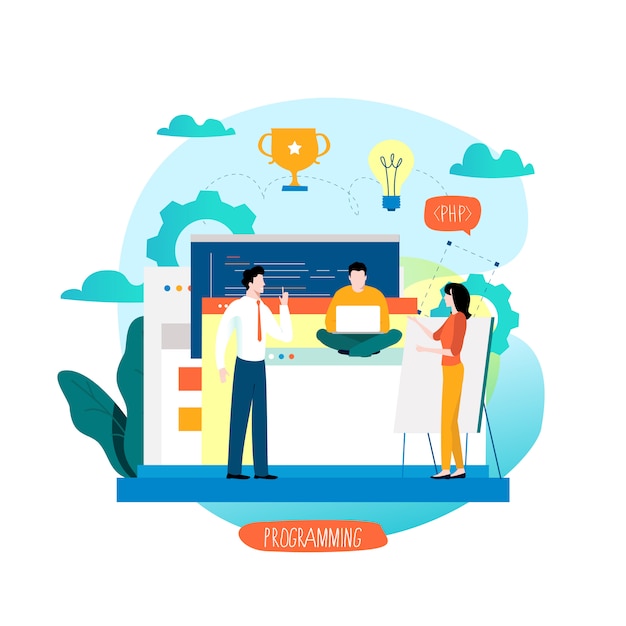 coding, programming, website and application development