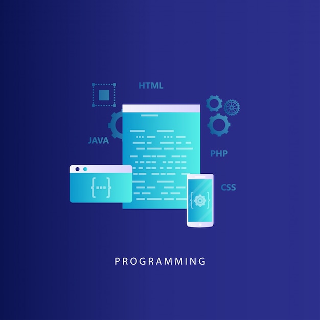 coding, programming, website and application development