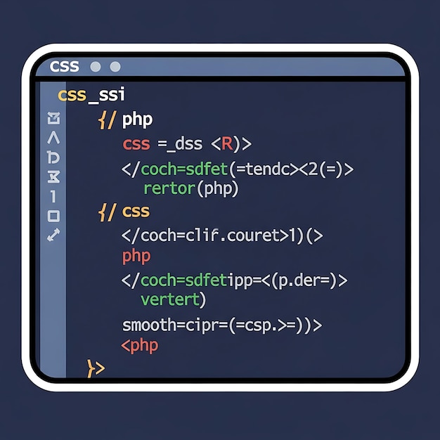 coding screen with css and php code