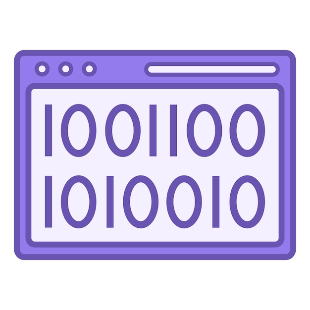 colored binary code icon