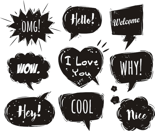 comic speech bubbles and elements