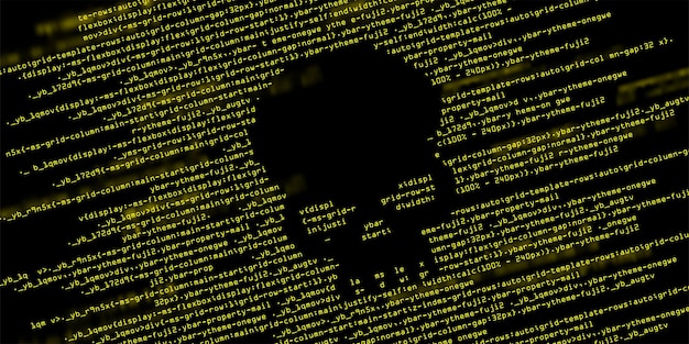 computer code hacking and virus attack tech background