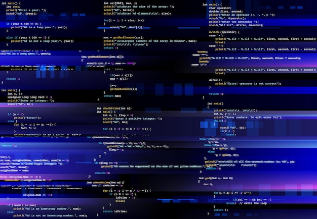 computer screen glitch in programming code