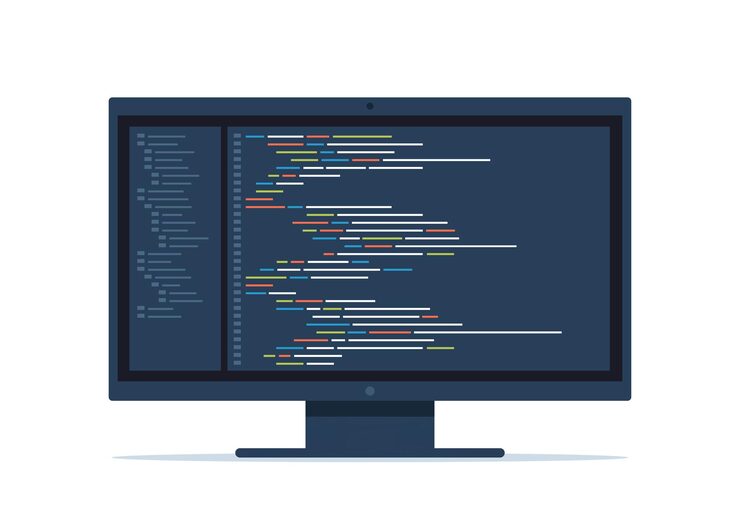 Vector computer software coding vector concept programming coding script java digital program code