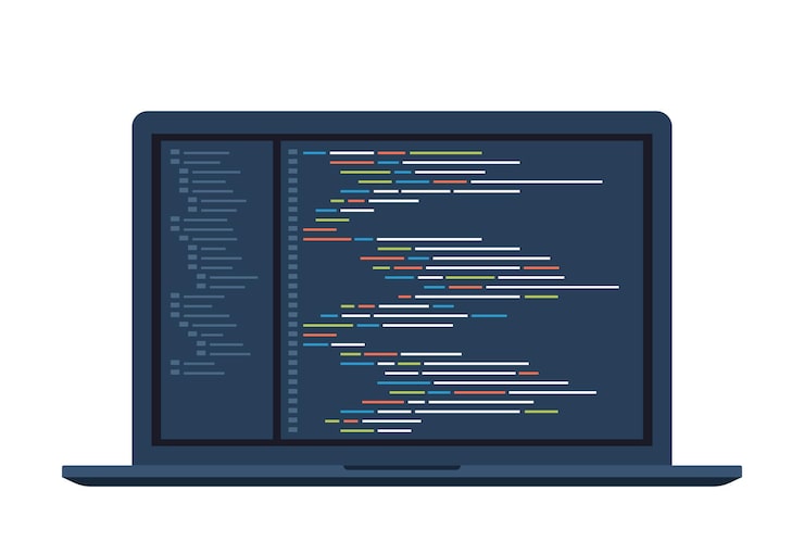 Vector computer software coding vector concept programming coding script java digital program code