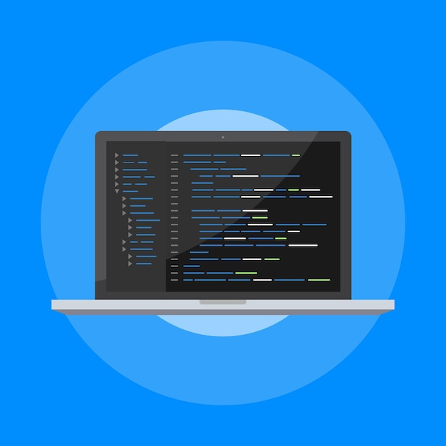 computer software coding vector concept