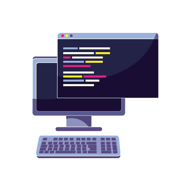 computer and website with programming data code