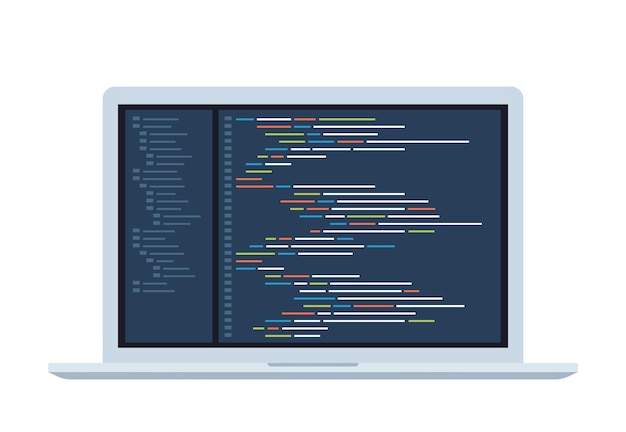 Computersoftware codering vector concept Programmering codering script java digitale programmacode