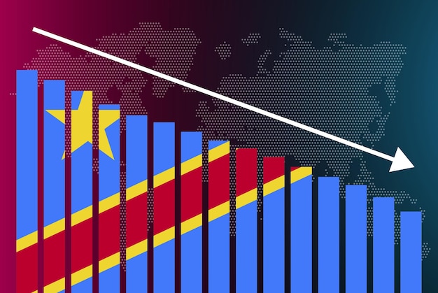 congo dr bar chart graph decreasing values crisis and downgrade news banner fail and decrease