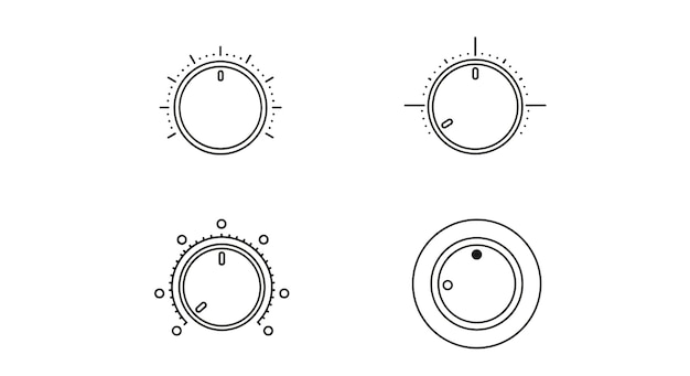 control knobs and dials elements set