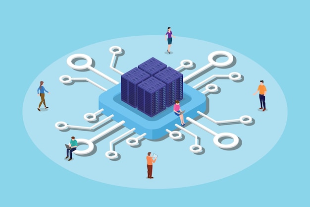 cpu data computing or processing illustration