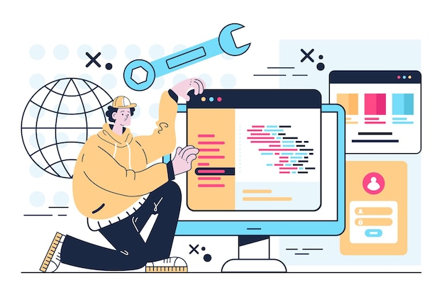creating program html code process concept