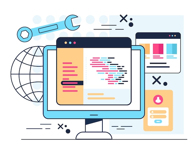 creating program html code process concept
