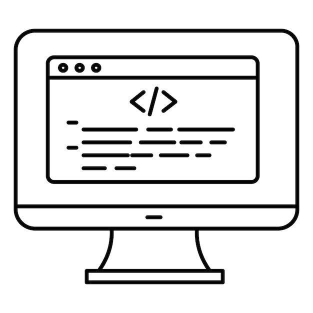 custom coding vector icon for web development code customization and software solutions