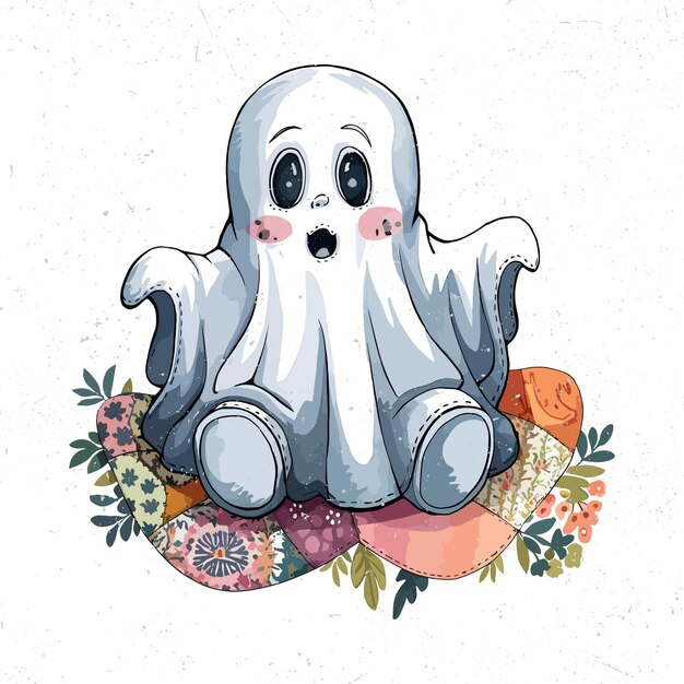 cute ghost on patchwork