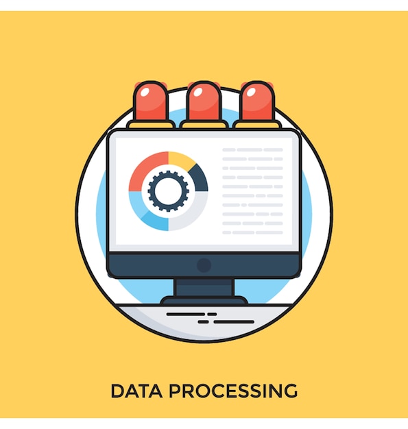 data processing flat vector icon