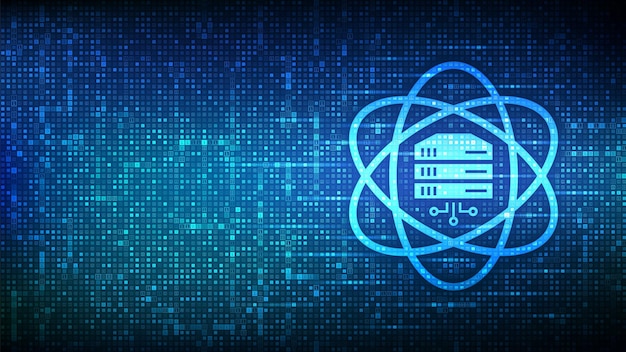 data science icon made with binary code deep learning artificial intelligence binary code background