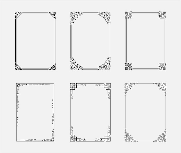 decorative frames elements set