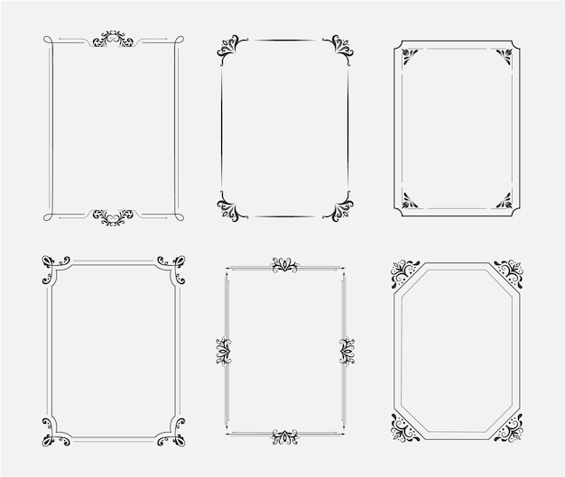 decorative frames elements set