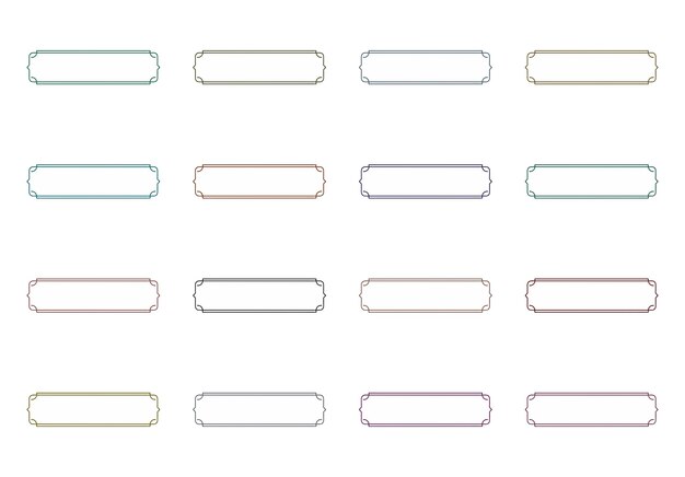 decorative rectangular frames elements set